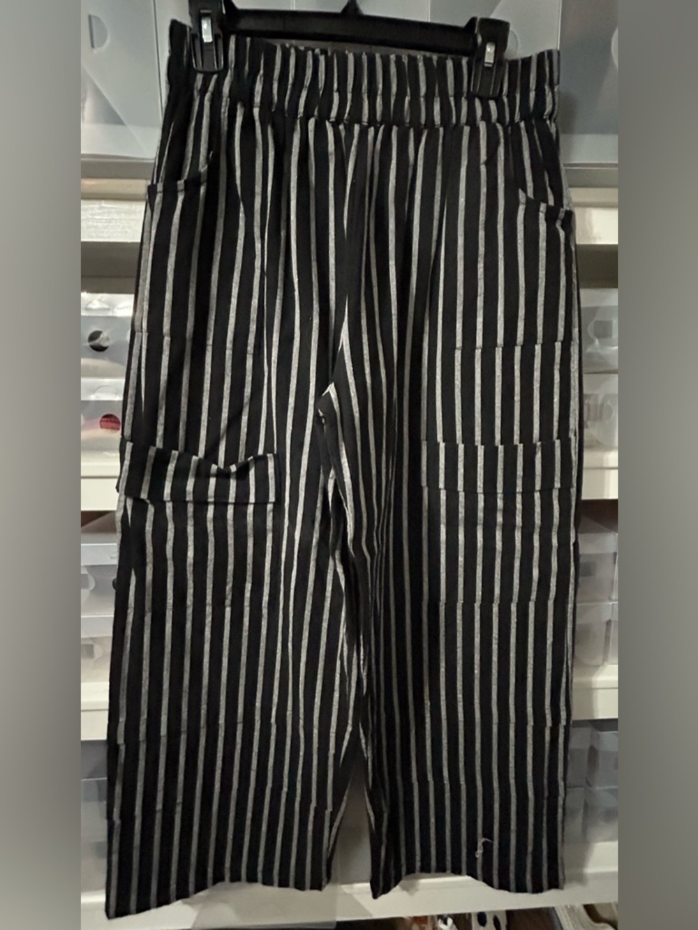 Tulip Black & White Striped Wide-Leg Women's Pants